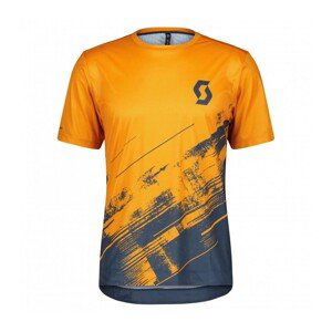 SCOTT Cyklistický dres s krátkym rukávom - TRAIL VERTIC SS - modrá/oranžová XL