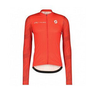 SCOTT Cyklistický dres s dlhým rukávom letný - RC TEAM 10 LS - červená/biela XL