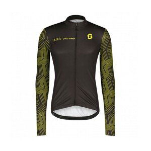 SCOTT Cyklistický dres s dlhým rukávom letný - RC TEAM 10 LS - čierna/žltá XL