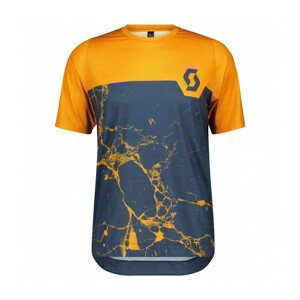 SCOTT Cyklistický dres s krátkym rukávom - TRAIL VERTIC PRO SS - oranžová/modrá 2XL