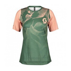 SCOTT Cyklistický dres s krátkym rukávom - TRAIL VERTIC LADY - zelená/ružová L