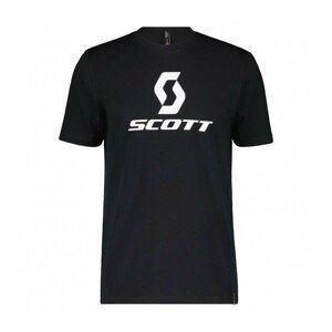 SCOTT Cyklistické tričko s krátkym rukávom - ICON SS - čierna/biela