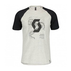 SCOTT Cyklistické tričko s krátkym rukávom - ICON RAGLAN SS - čierna/šedá