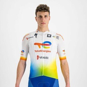 SPORTFUL Cyklistický dres s krátkym rukávom - TOTAL ENERGIES 2022 - biela/modrá/žltá/oranžová L