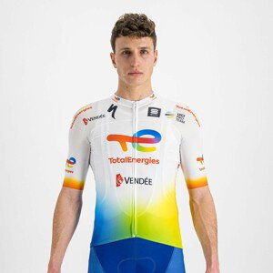 SPORTFUL Cyklistický dres s krátkym rukávom - TOTAL ENERGIES 2022 - biela/žltá/oranžová/modrá 2XL