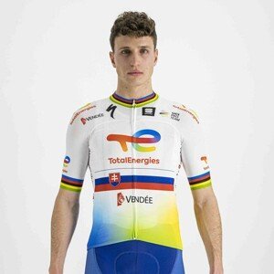 SPORTFUL Cyklistický dres s krátkym rukávom - TOTAL ENERGIES 2022 - oranžová/žltá/biela/modrá 2XL
