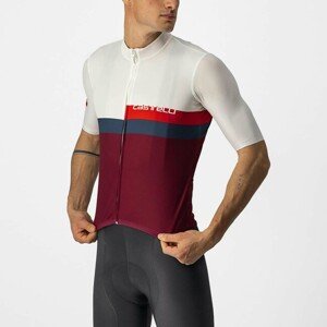 CASTELLI Cyklistický dres s krátkym rukávom - A BLOCCO - béžová/bordová/červená/modrá