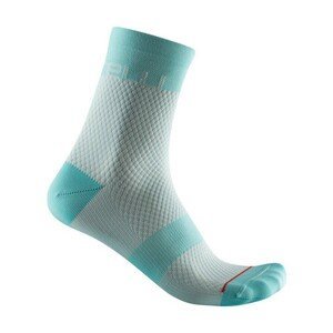 CASTELLI Cyklistické ponožky klasické - VELOCISSIMA 12 LADY - svetlo modrá/šedá/tyrkysová L-XL