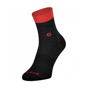 SCOTT Cyklistické ponožky klasické - SCOTT TRAIL QUARTER - červená/čierna