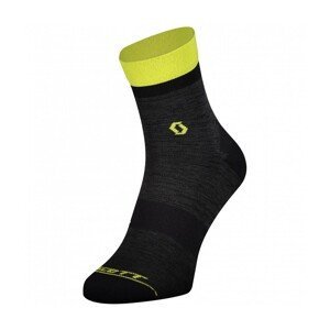 SCOTT Cyklistické ponožky klasické - TRAIL QUARTER - čierna/žltá