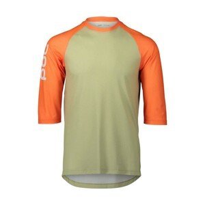 POC Cyklistický dres s krátkym rukávom - MTB PURE 3/4 - zelená/oranžová M