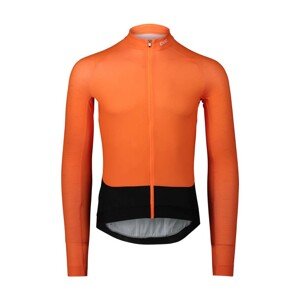 POC Cyklistický dres s dlhým rukávom letný - ESSENTIAL ROAD - čierna/oranžová M