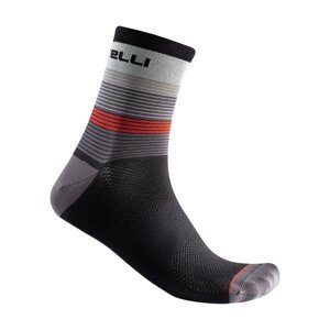 CASTELLI Cyklistické ponožky klasické - SCIA 12 - šedá/červená/čierna L-XL