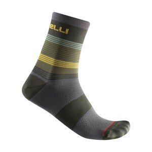 CASTELLI Cyklistické ponožky klasické - SCIA 12 - šedá/zelená 2XL