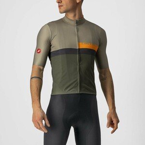 CASTELLI Cyklistický dres s krátkym rukávom - A BLOCCO - šedá/oranžová/zelená