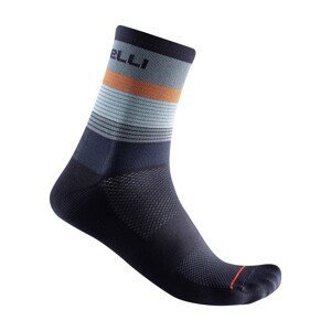 CASTELLI Cyklistické ponožky klasické - SCIA 12 - oranžová/modrá S-M