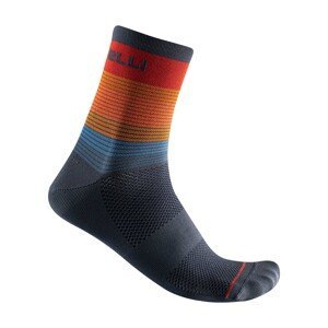 CASTELLI Cyklistické ponožky klasické - SCIA 12 - červená/oranžová/modrá L-XL