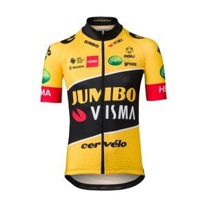 AGU Cyklistický dres s krátkym rukávom - JUMBO-VISMA 22 KIDS - žltá/čierna