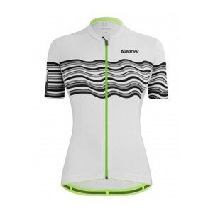 SANTINI Cyklistický dres s krátkym rukávom - TONO PROFILO LADY - zelená/biela/čierna