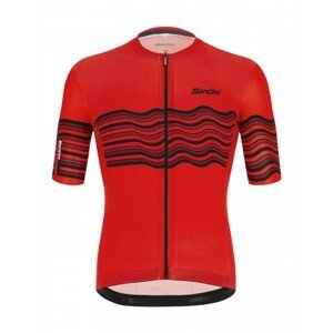 SANTINI Cyklistický dres s krátkym rukávom - TONO PROFILO - čierna/červená