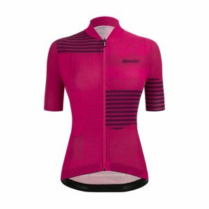 SANTINI Cyklistický dres s krátkym rukávom - GIADA OPTIC LADY - čierna/ružová L
