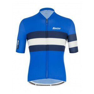SANTINI Cyklistický dres s krátkym rukávom - SLEEK BENGAL - modrá/biela L