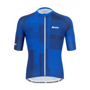 SANTINI Cyklistický dres s krátkym rukávom - KARMA KINETIC - modrá 2XL