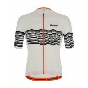 SANTINI Cyklistický dres s krátkym rukávom - TONO PROFILO - čierna/biela/oranžová 3XL