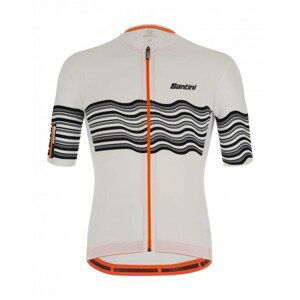 SANTINI Cyklistický dres s krátkym rukávom - TONO PROFILO - biela/čierna/oranžová 2XL