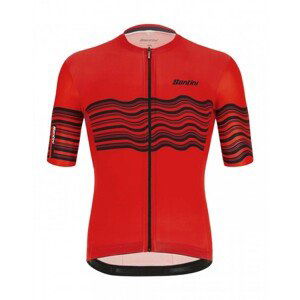SANTINI Cyklistický dres s krátkym rukávom - TONO PROFILO - čierna/červená M