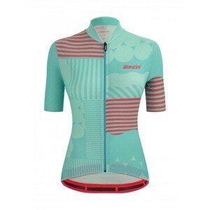 SANTINI Cyklistický dres s krátkym rukávom - GIADA OPTIC LADY - ružová/modrá 2XL