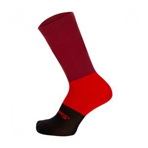 SANTINI Cyklistické ponožky klasické - BENGAL - červená/čierna 44-47