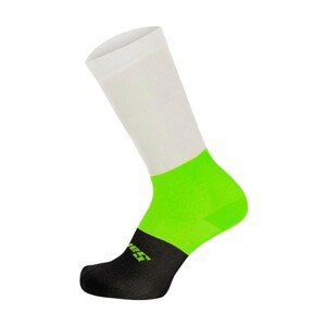 SANTINI Cyklistické ponožky klasické - BENGAL - zelená/biela/čierna 40-43