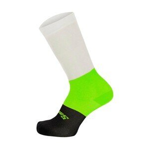 SANTINI Cyklistické ponožky klasické - BENGAL - zelená/biela/čierna 44-47