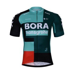 BONAVELO Cyklistický dres s krátkym rukávom - BORA 2022 - zelená/červená/čierna M