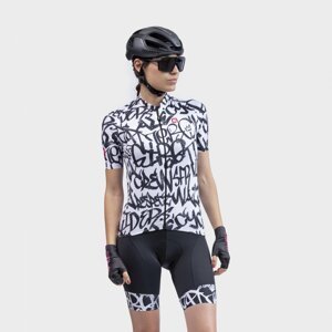 ALÉ Cyklistický dres s krátkym rukávom - SOLID RIDE LADY - čierna/biela L