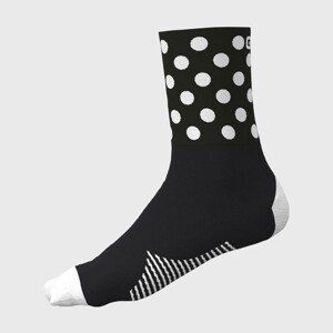 ALÉ Cyklistické ponožky klasické - BUBBLE - biela/čierna