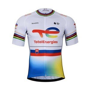 BONAVELO Cyklistický dres s krátkym rukávom - TOTAL ENERGIES 2023 - biela/modrá/žltá/červená 2XL