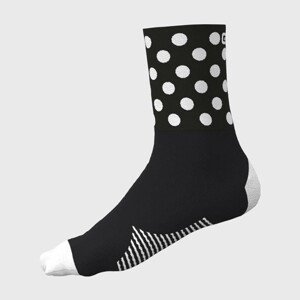 ALÉ Cyklistické ponožky klasické - BUBBLE - biela/čierna M