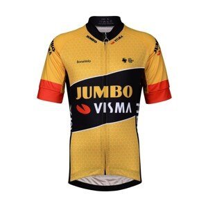 BONAVELO Cyklistický dres s krátkym rukávom - JUMBO-VISMA '22 KIDS - čierna/žltá M-145cm