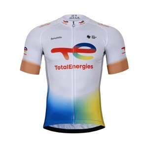 BONAVELO Cyklistický dres s krátkym rukávom - TOTAL ENERGIES 2023 - modrá/žltá/červená/biela 3XL