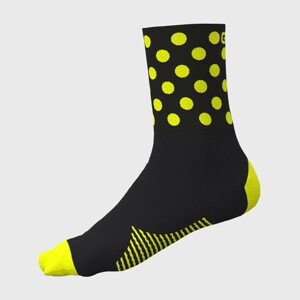 ALÉ Cyklistické ponožky klasické - BUBBLE - čierna/žltá
