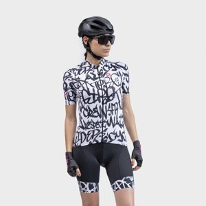 ALÉ Cyklistický dres s krátkym rukávom - SOLID RIDE LADY - čierna/biela XL