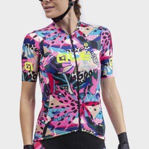ALÉ Cyklistický dres s krátkym rukávom - PR-R KENYA LADY - modrá/fialová/ružová/svetlo modrá/béžová XL