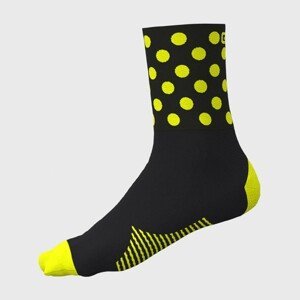 ALÉ Cyklistické ponožky klasické - BUBBLE - žltá/čierna L
