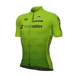 ALÉ Cyklistický dres s krátkym rukávom - SLOVENIA NATIONAL 22 - zelená L