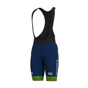 ALÉ Cyklistické nohavice krátke s trakmi - SLOVENIA NATIONAL 22 - modrá/zelená XL