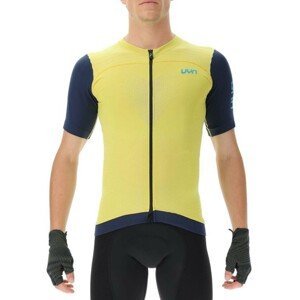 UYN Cyklistický dres s krátkym rukávom - BIKING GARDA - žltá/modrá XL
