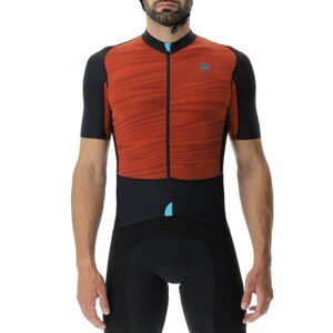 UYN Cyklistický dres s krátkym rukávom - ALLROAD AEROFIT - oranžová/čierna L