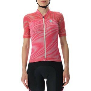 UYN Cyklistický dres s krátkym rukávom - BIKING WAVE LADY - čierna/ružová